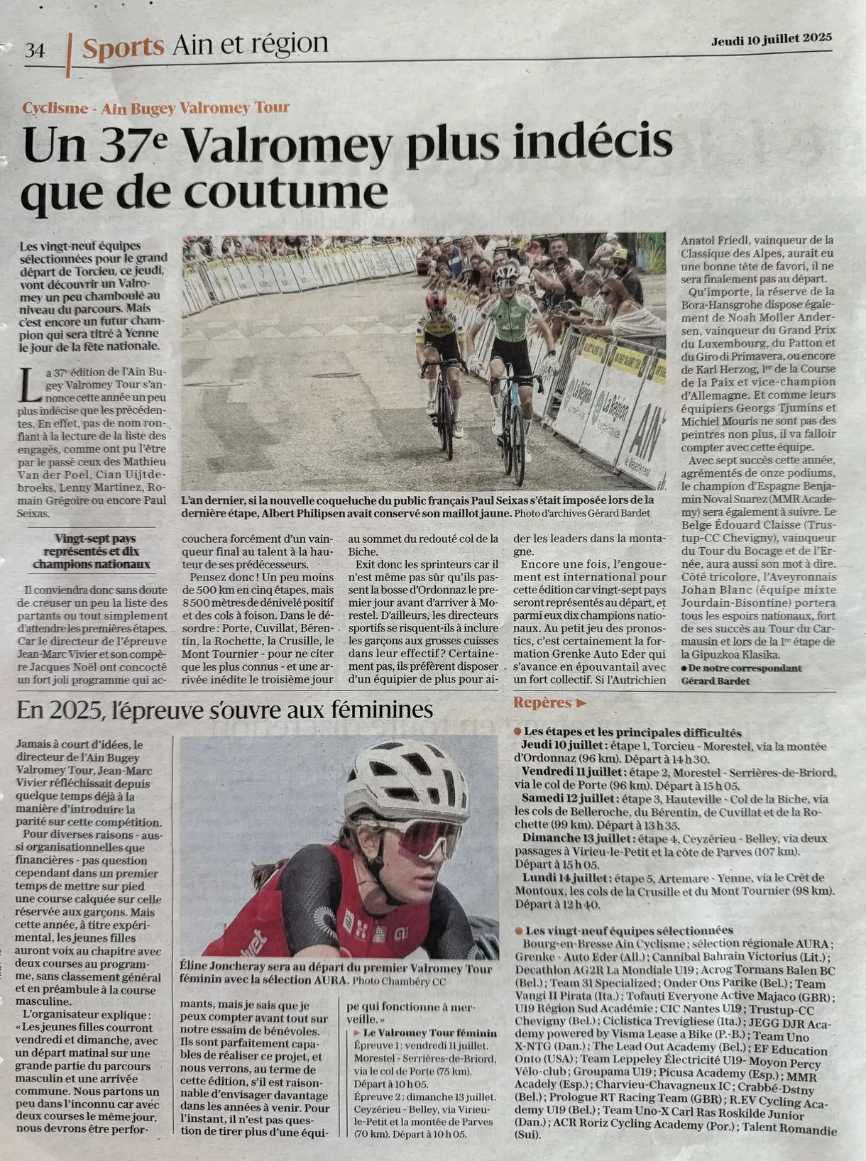 Progrès 2025 07 10 page sport